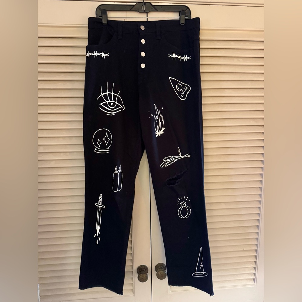 DOPE AF MINT COND SALEM 7 BLACK OUIJA/MAGIC PANTS SIZE 32, ORIG $135